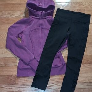 Lululemon Bundle Of Leggings And Scuba Hoodie